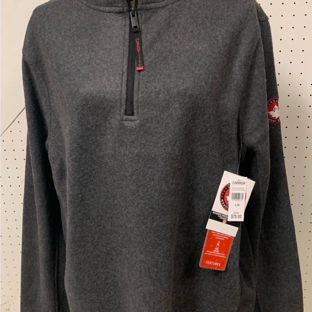 Canada Weather Gear Men's Charcoal Half-Zip Pullover Hoodie